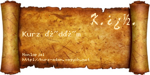 Kurz Ádám névjegykártya