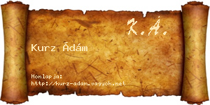 Kurz Ádám névjegykártya